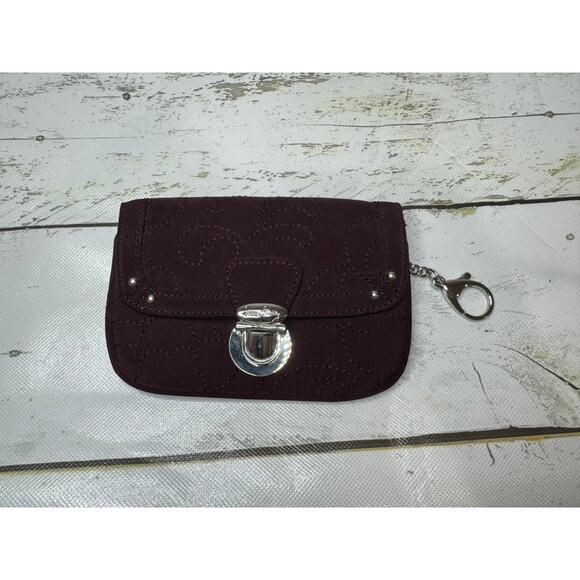 Vera Bradley Purple Card Holder/Wallet Keychain - Picture 1 of 3